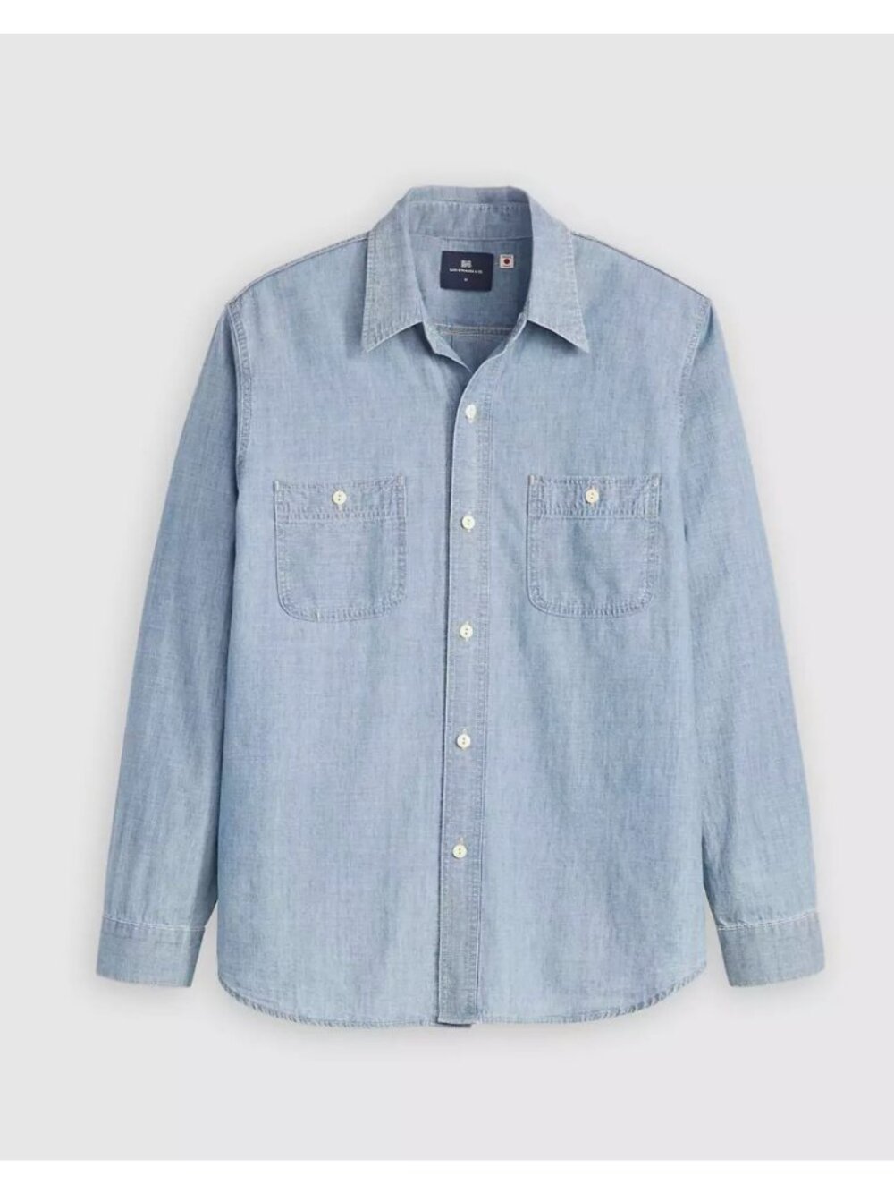 New Levi's XXL Blue Tab Work Shirt Light Wash Light Chambray Japanese Fabric - Picture 3 of 5
